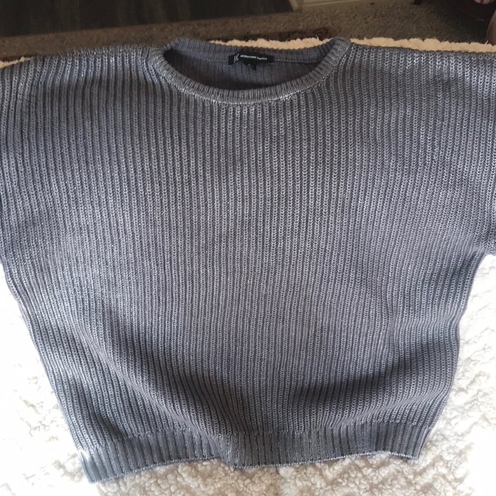 INC International Concepts Charcoal Ribbed Sweater